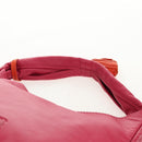 LOEWE Anagram Shoulder Bag Leather Pink Gold Auth 158833V-8