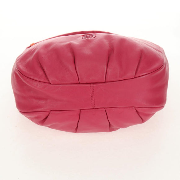 LOEWE Anagram Shoulder Bag Leather Pink Gold Auth 158833V