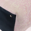 CHANEL Tote Bag Canvas Pink Silver CC Auth 158837-17