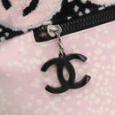 CHANEL Tote Bag Canvas Pink Silver CC Auth 158837-18