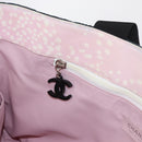 CHANEL Tote Bag Canvas Pink Silver CC Auth 158837-22