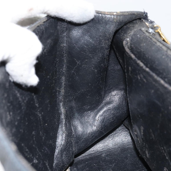 CHANEL Matelasse 34 Chain Shoulder Bag Coated Canvas Black Gold CC Auth 158838