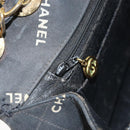 CHANEL Matelasse 34 Chain Shoulder Bag Coated Canvas Black Gold CC Auth 158838-22