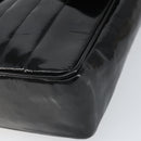 CHANEL Matelasse 30 Chain Shoulder Bag Enamel Black Gold CC Auth 158839-14