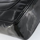 CHANEL Matelasse 30 Chain Shoulder Bag Enamel Black Gold CC Auth 158839-9