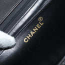 CHANEL Matelasse 30 Chain Shoulder Bag Enamel Black Gold CC Auth 158839-18