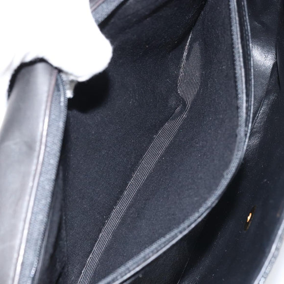 CHANEL Matelasse 30 Chain Shoulder Bag Enamel Black Gold CC Auth 158839