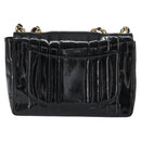 CHANEL Matelasse 30 Chain Shoulder Bag Enamel Black Gold CC Auth 158839-2