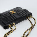 CHANEL Matelasse 30 Chain Shoulder Bag Enamel Black Gold CC Auth 158839-6