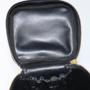 CHANEL Bicolore Vanity Hand Bag Leather Black Gold CC Auth 158841-10
