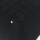 CHANEL Choco Bar Hand Bag Cotton Black Gold CC Auth 158843-15