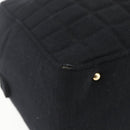 CHANEL Choco Bar Hand Bag Cotton Black Gold CC Auth 158843-16