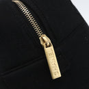 CHANEL Choco Bar Hand Bag Cotton Black Gold CC Auth 158843-14