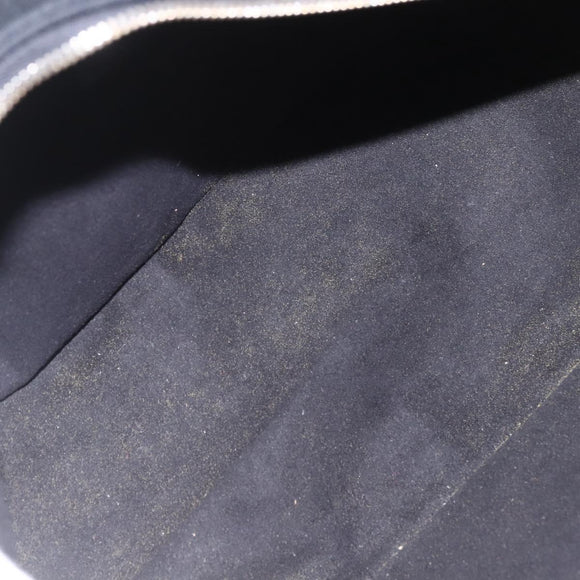 CHANEL Choco Bar Hand Bag Cotton Black Gold CC Auth 158843