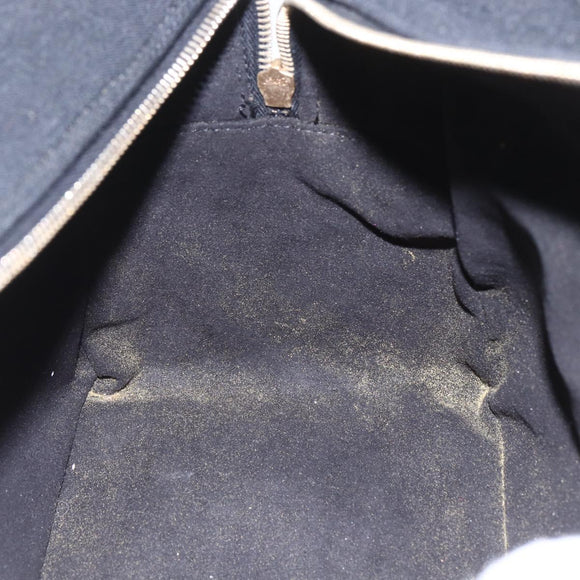 CHANEL Choco Bar Hand Bag Cotton Black Gold CC Auth 158843