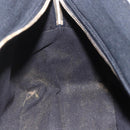 CHANEL Choco Bar Hand Bag Cotton Black Gold CC Auth 158843-19