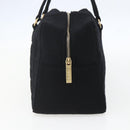 CHANEL Choco Bar Hand Bag Cotton Black Gold CC Auth 158843-4