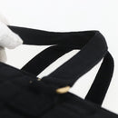 CHANEL Choco Bar Hand Bag Cotton Black Gold CC Auth 158843-8