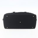 CHANEL Choco Bar Hand Bag Cotton Black Gold CC Auth 158843-5