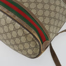 GUCCI GG Supreme Web Sherry Line Bag PVC Beige Gold 41 02 085 Auth 158845-11