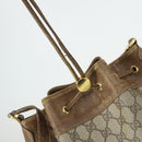 GUCCI GG Supreme Web Sherry Line Bag PVC Beige Gold 41 02 085 Auth 158845-15