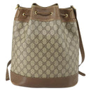 GUCCI GG Supreme Web Sherry Line Bag PVC Beige Gold 41 02 085 Auth 158845-3