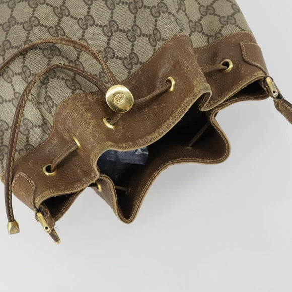 GUCCI GG Supreme Web Sherry Line Bag PVC Beige Gold 41 02 085 Auth 158845