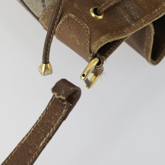 GUCCI GG Supreme Web Sherry Line Bag PVC Beige Gold 41 02 085 Auth 158845