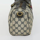 GUCCI GG Supreme Sherry Line Hand Bag PVC 2 Set Beige Navy Auth 158846-14