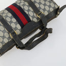GUCCI GG Supreme Sherry Line Hand Bag PVC 2 Set Beige Navy Auth 158846-15