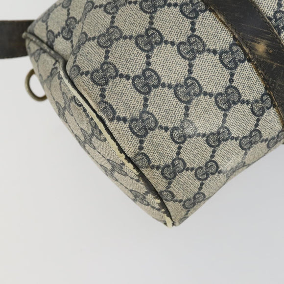 GUCCI GG Supreme Sherry Line Hand Bag PVC 2 Set Beige Navy Auth 158846