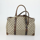 GUCCI GG Supreme Sherry Line Hand Bag PVC 2 Set Beige Navy Auth 158846-3