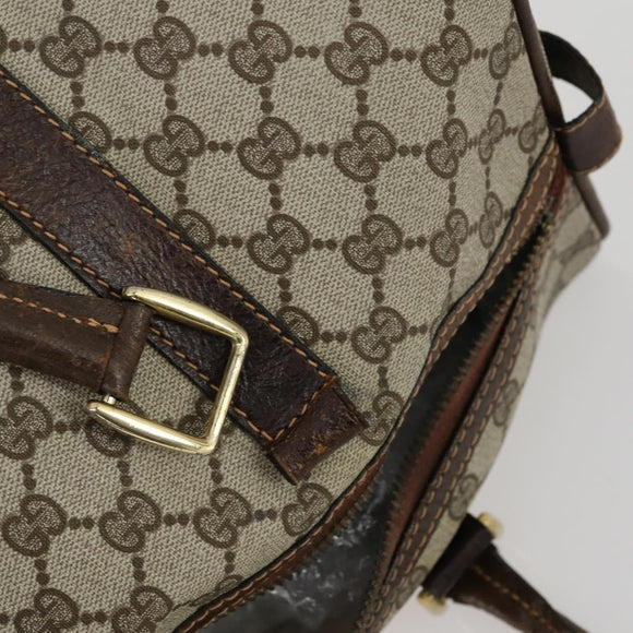 GUCCI GG Supreme Sherry Line Hand Bag PVC 2 Set Beige Navy Auth 158846