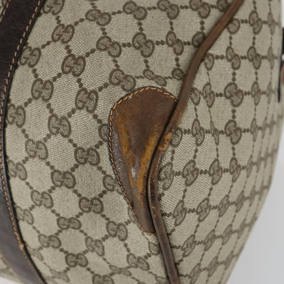 GUCCI GG Supreme Sherry Line Hand Bag PVC 2 Set Beige Navy Auth 158846