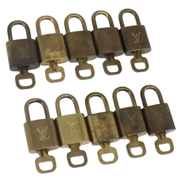 LOUIS VUITTON Padlock 10 Set Padlock metal Gold LV Auth 158848