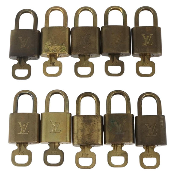 LOUIS VUITTON Padlock 10 Set Padlock metal Gold LV Auth 158848