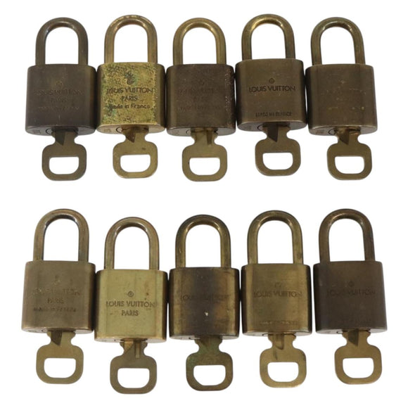 LOUIS VUITTON Padlock 10 Set Padlock metal Gold LV Auth 158848