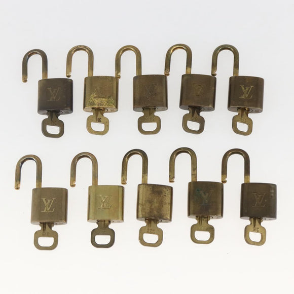 LOUIS VUITTON Padlock 10 Set Padlock metal Gold LV Auth 158848