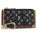 LOUIS VUITTON Multicolor Pochette Cles Coin Purse Black M13664 LV Auth 158853-1
