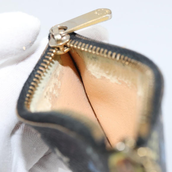 LOUIS VUITTON Multicolor Pochette Cles Coin Purse Black M13664 LV Auth 158853