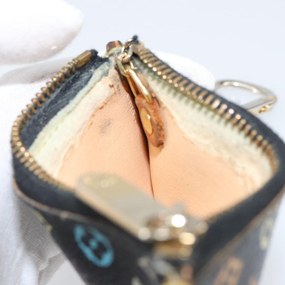 LOUIS VUITTON Multicolor Pochette Cles Coin Purse Black M13664 LV Auth 158853