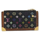 LOUIS VUITTON Multicolor Pochette Cles Coin Purse Black M13664 LV Auth 158853-2