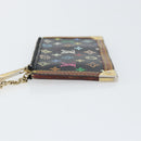 LOUIS VUITTON Multicolor Pochette Cles Coin Purse Black M13664 LV Auth 158853-4