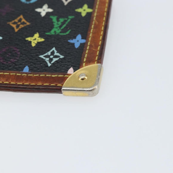 LOUIS VUITTON Multicolor Pochette Cles Coin Purse Black M13664 LV Auth 158853