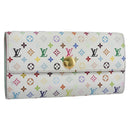 LOUIS VUITTON Multicolor Portefeuille Sarah Wallet White M93532 Auth 158855-1