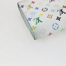 LOUIS VUITTON Multicolor Portefeuille Sarah Wallet White M93532 Auth 158855-16