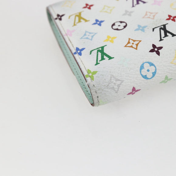 LOUIS VUITTON Multicolor Portefeuille Sarah Wallet White M93532 Auth 158855