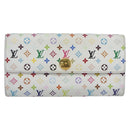 LOUIS VUITTON Multicolor Portefeuille Sarah Wallet White M93532 Auth 158855-13