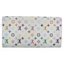 LOUIS VUITTON Multicolor Portefeuille Sarah Wallet White M93532 Auth 158855-2