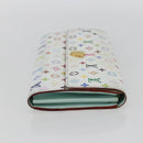 LOUIS VUITTON Multicolor Portefeuille Sarah Wallet White M93532 Auth 158855-4
